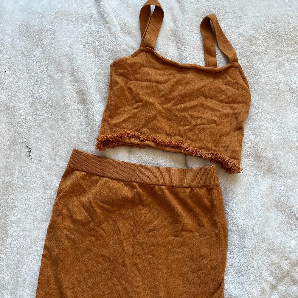Orange Fall Skirt Set